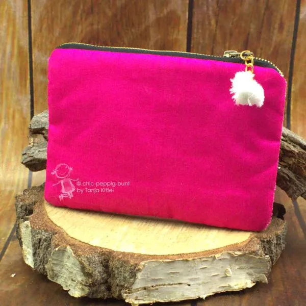 XL-Mäppchen mit Flamingo Motiv in pink