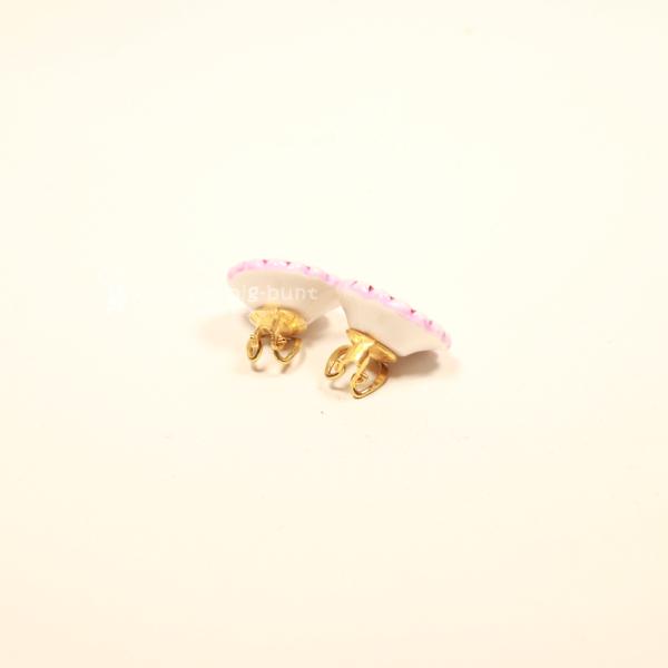 Vergoldete Keramik-Ohrclips Blume – Gelb & Rosa Unikate