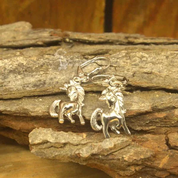Ohrringe als Hänger kleines Einhorn