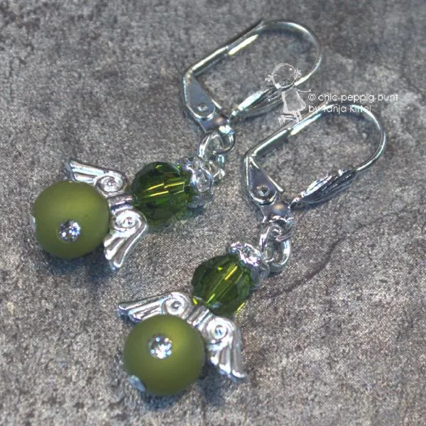 Mini Swarowski Engel-Ohrringe - ohrringe engel olive mini
