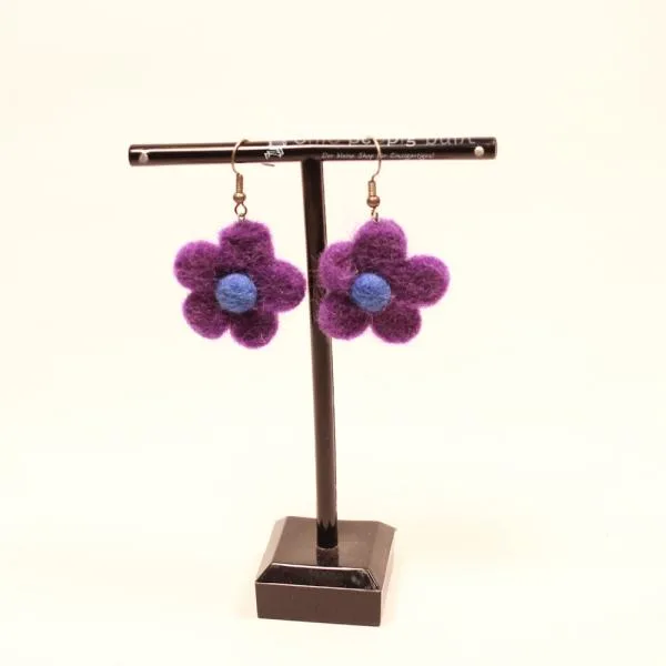 Ohrringe Filz Blume lila