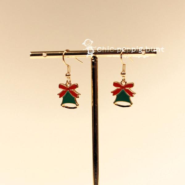 Ohrringe als Hänger Weihnachten kleine glocke vergoldet