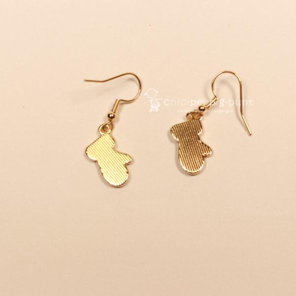 Ohrringe Handschuhe rot Weihnachten vergoldet