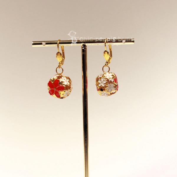 Ohrringe als Hänger Weihnachten Kugel vergoldet