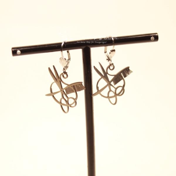 Ohrringe mini Kamm und Schere Friseur Werkzeug