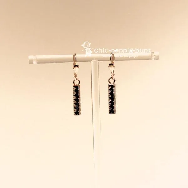 Ohrringe Lineal versilbert - ohrringe modeschmuck versilbert lineal mass handwerk montage