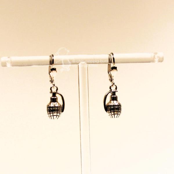 Ohrringe Weihnachten versilbert granat ausgefallenes Motiv