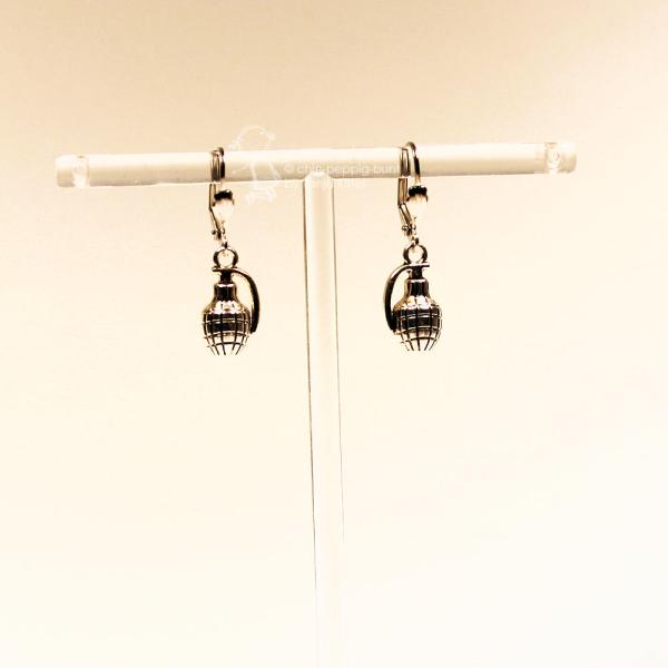 Ohrringe Weihnachten versilbert granat ausgefallenes Motiv