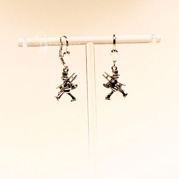 Ohrringe Schornsteinfeger - Kaminkehrer versilbert