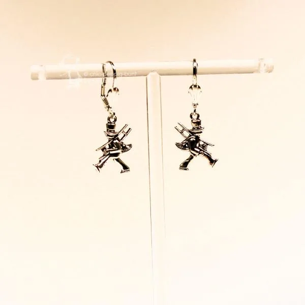 Ohrringe Schornsteinfeger - Kaminkehrer versilbert - ohrringe modeschmuck versilbert schornsteinfeger kaminkehrer