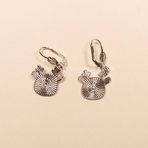 Ohrringe Rentier Kopf Weihnachten versilbert braun