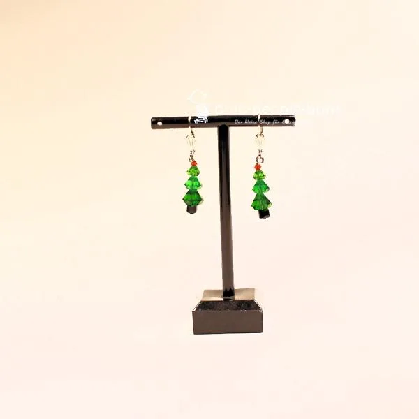 Ohrringe Weihnachtsbaum grün Handrade - ohrringe modeschmuck versilbert weihnachten baum klein handmade