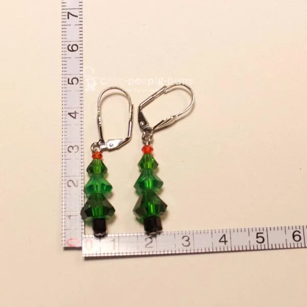 Ohrringe Weihnachtsbaum grün Handrade - ohrringe modeschmuck versilbert weihnachten baum klein handmade