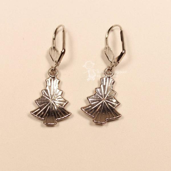 Ohrringe Baum Weihnachten versilbert Strass Steine