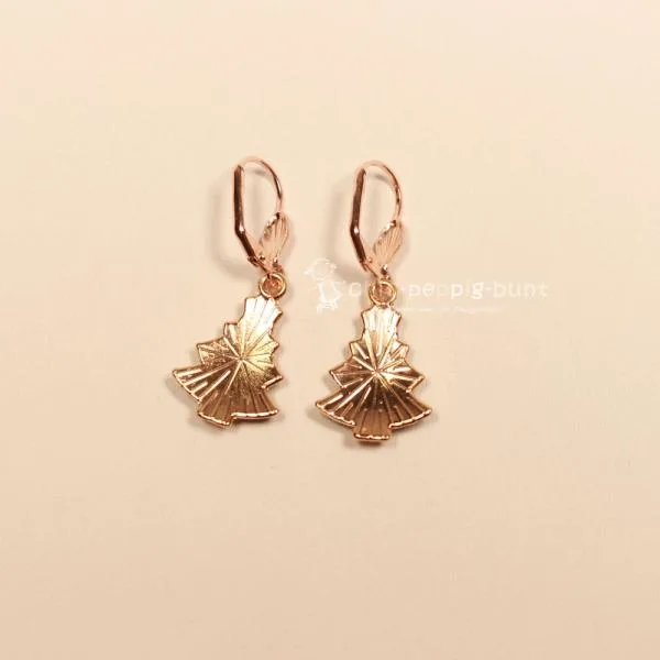 Ohrringe Baum grün emailiert Weihnachten rosegold - ohrringe modeschmuck versilbert weihnachten baum klein strass rosegold emailiert gruen