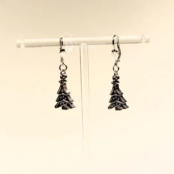 Ohrringe Baum Weihnachten versilbert - ohrringe modeschmuck versilbert weihnachten baum klein