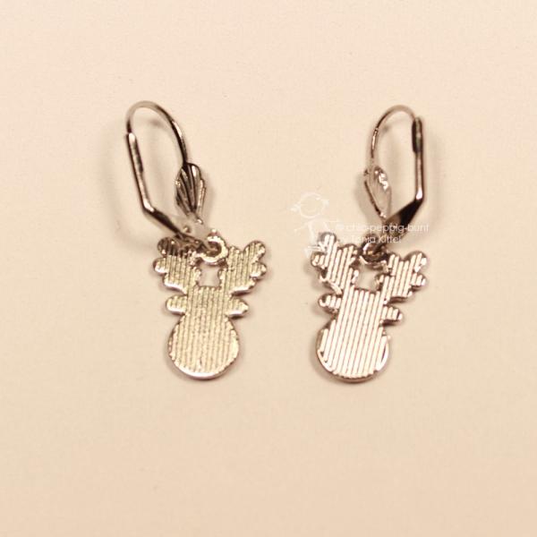 Ohrringe Rentier Weihnachten versilbert braun