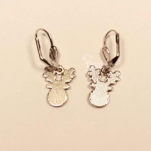 Ohrringe Rentier Weihnachten versilbert braun - ohrringe modeschmuck versilbert weihnachten elch braun