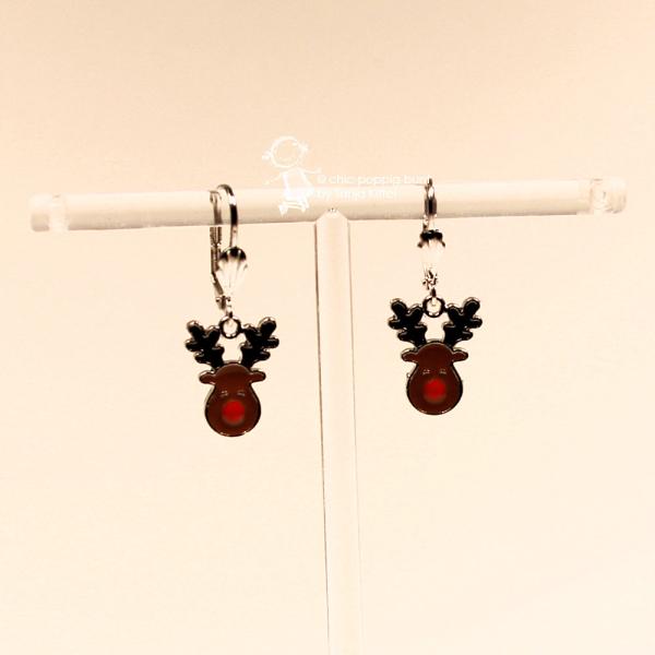Ohrringe Rentier Weihnachten versilbert braun