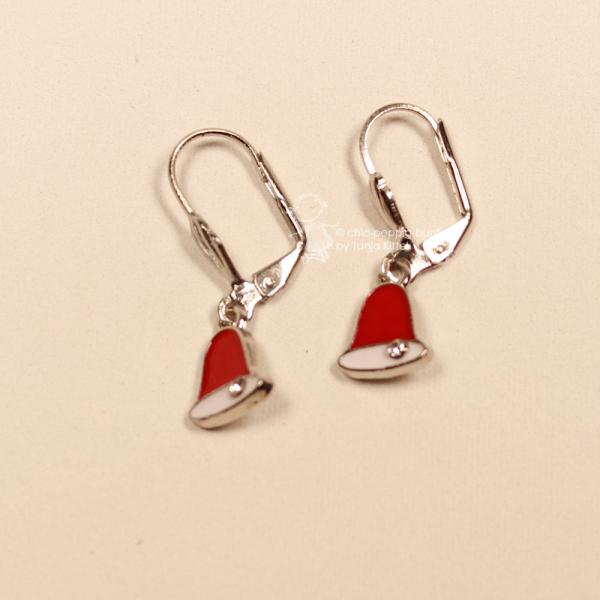Ohrringe Glocke rot Weihnachten versilbert