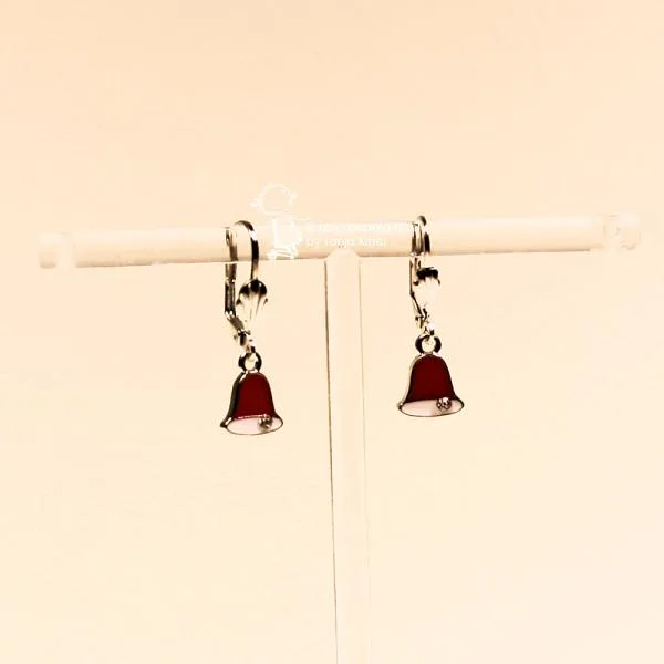 Ohrringe Glocke rot Weihnachten versilbert - ohrringe modeschmuck versilbert weihnachten glocke rot weiss