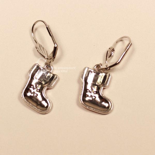 Ohrringe rote Nikolaus Socke Weihnachtsschmuck