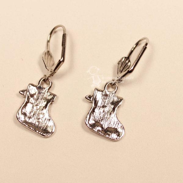 Ohrringe Nikolaus Socke mit Strass Stein Weihnachten rot versilbert