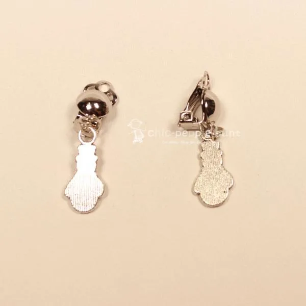 Ohrclipse Weihnachten versilbert Schneemann - ohrringe modeschmuck versilbert weihnachten schneemann metall