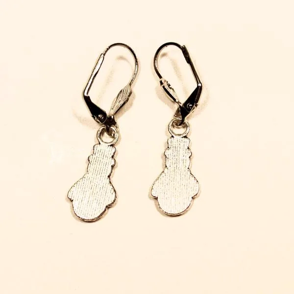 Ohrringe Weihnachten versilbert Schneemann - ohrringe modeschmuck versilbert weihnachten schneemann metall flach