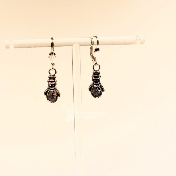 Ohrringe Weihnachten versilbert Schneemann