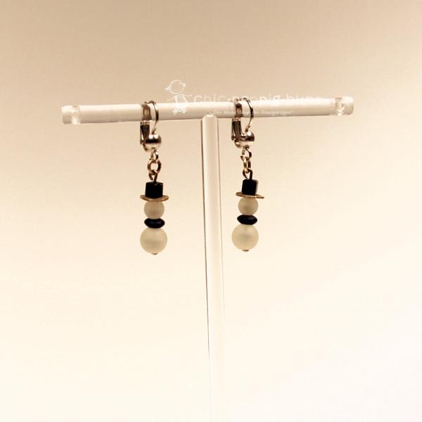 Ohrringe als Hänger Schneemann hellblau