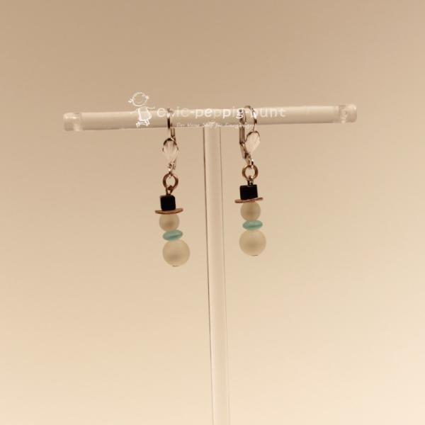 Ohrringe als Hänger Schneemann hellblau