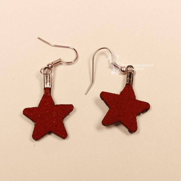 Ohrringe Stern rot Strass Steine Weihnachten versilbert