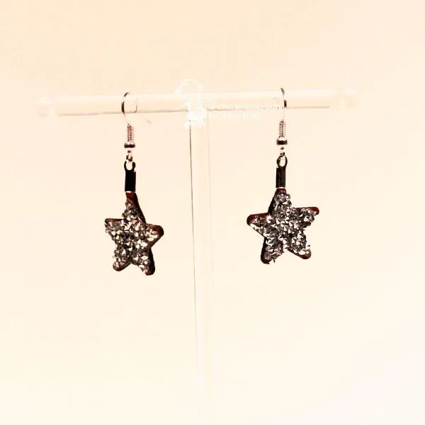 Ohrringe Stern rot Strass Steine Weihnachten versilbert - ohrringe modeschmuck versilbert weihnachten stern rot strass
