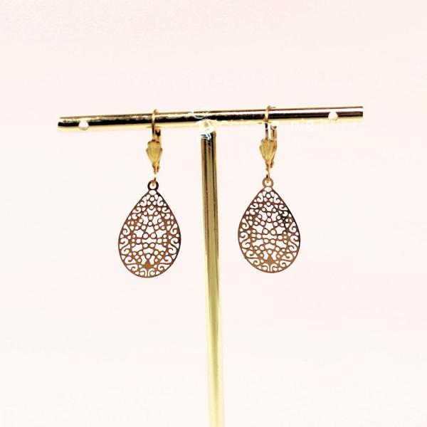 Filigrane Ornament Ohrringe Gold – Kleine ovale Ohrhänger