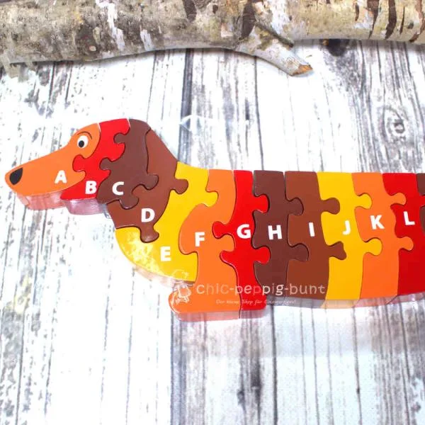 Holz Puzzle 3D mit Buchstaben