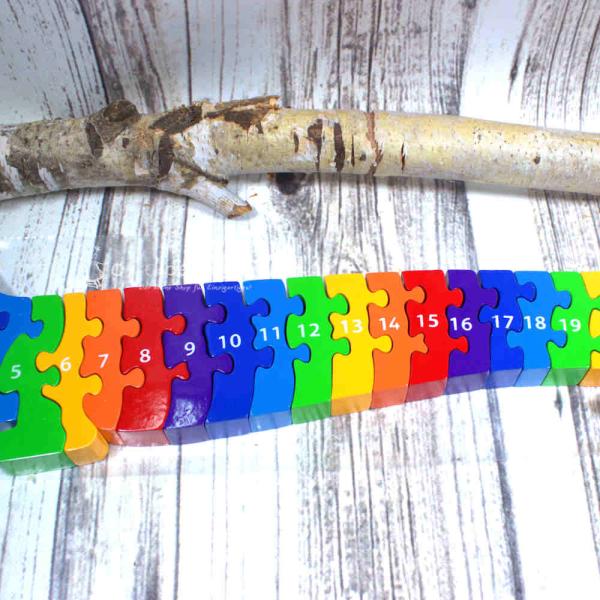 Holz Puzzle mit Zahlen