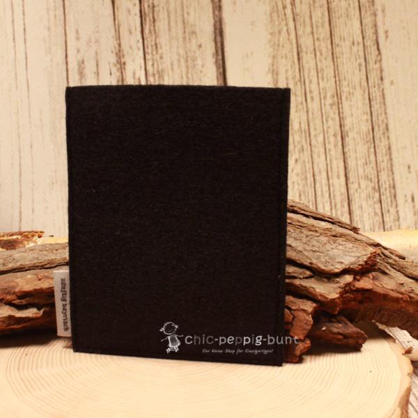Impfpasshülle Filz schwarz Pass - Hülle Reisepassetui