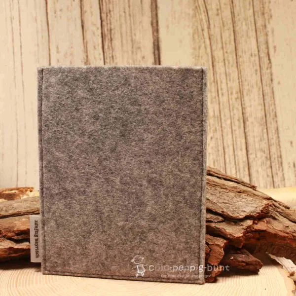 Impfpasshülle Filz grau Pass - Hülle Reisepassetui - reise pass huelle etui brieftasche filz grau neutral