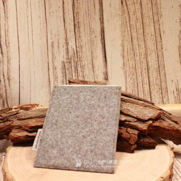 Impfpasshülle Pass - Hülle Filz hellgrau Reisepassetui