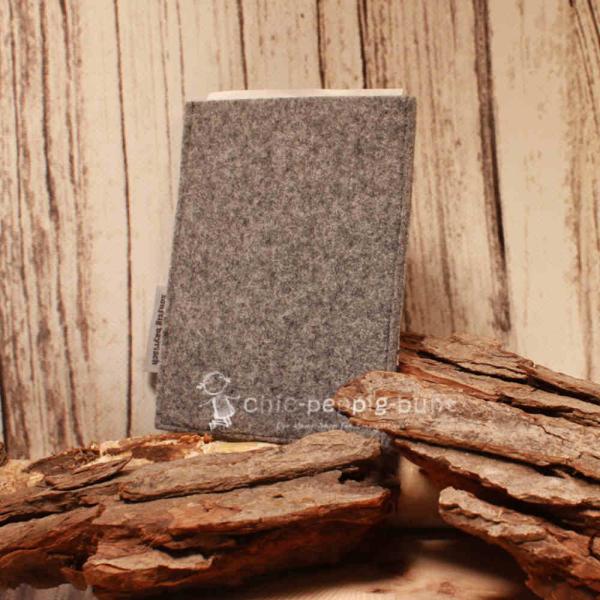 Impfpasshülle Pass - Hülle Filz hellgrau Reisepassetui