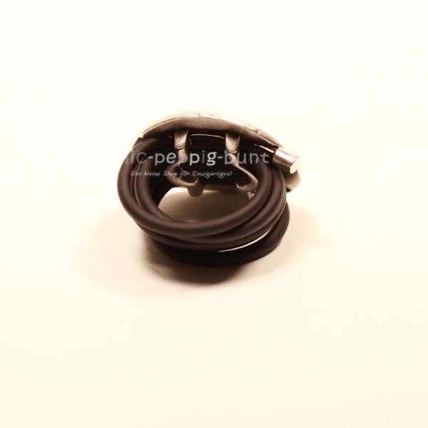 Damenring Blume des Lebens PVC Schlauch schwarz