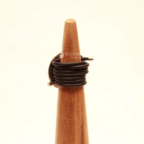 Damenring Blume des Lebens PVC Schlauch schwarz - ring damen blume des lebens versilbert kautschuk pvc band schwarz
