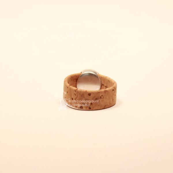 Kork-Ring Hellbraun mit Preciosa Kristall – Damenring