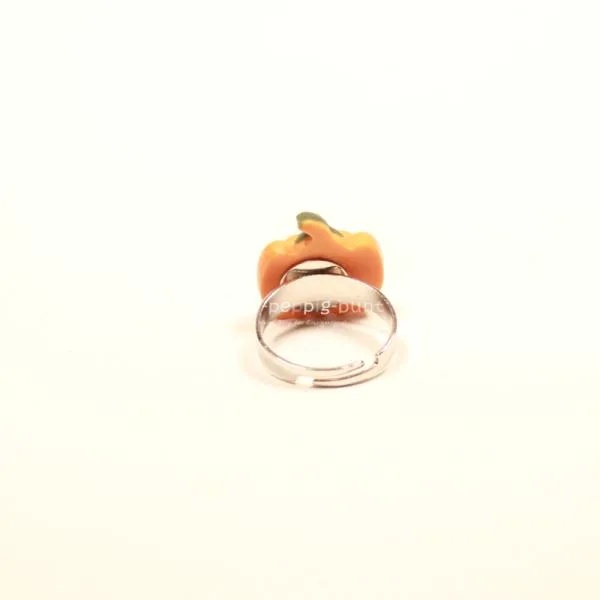 Ring Kürbis orange verstellbar - ring kinder damen fasching kürbis orange verstellbar