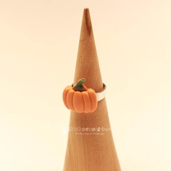 Ring Kürbis orange verstellbar - ring kinder damen fasching kürbis orange verstellbar