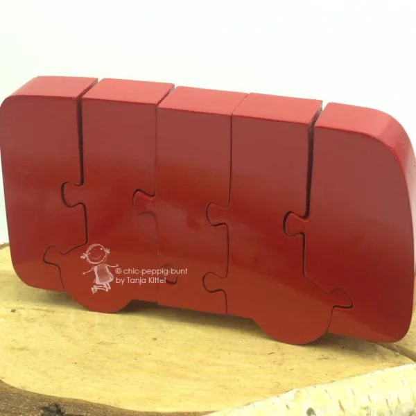 3 D Holz Puzzle Bus mit Zahlen von 1-5