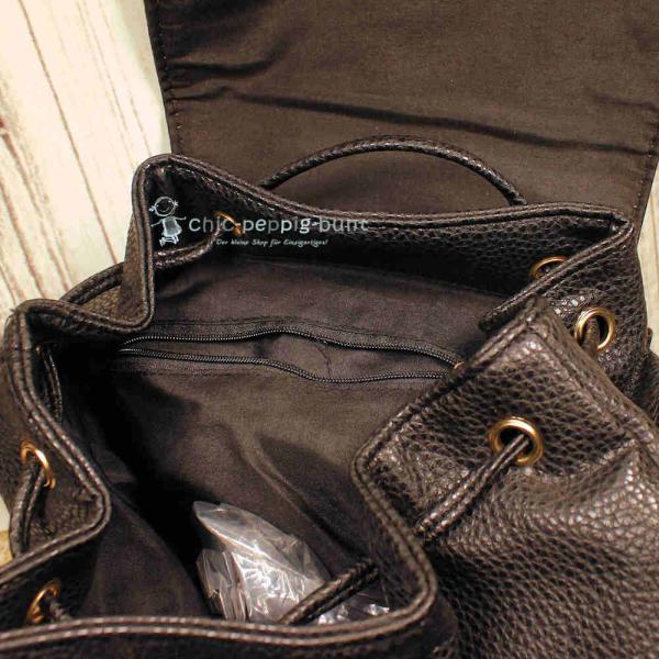 Rucksack Boho Leder schwarz Fransen