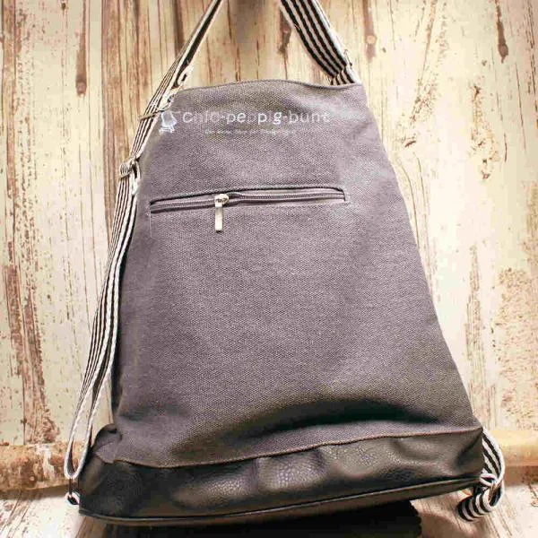 Rucksack oder Handtasche grau Pailletten in der Form eines Ankers - rucksack stoff pailletten anker grau umhaengetasche