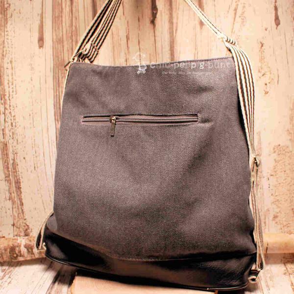 Rucksack oder Handtasche grau Pailletten in der Form eines Herz